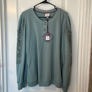 NWT Knox Rose Teal Sweatshirt